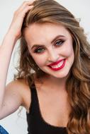 portrait of a beautiful woman with red lips