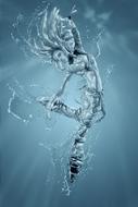 young girl water silhouette