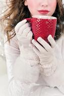 Xmas Red Mug Hot hand