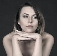 amazingly beautiful Girl Hands Portrait