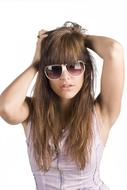 posing young model in sunglasses