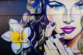 amazingly beautiful girl Graffiti Wall