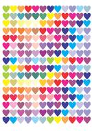 poster with colorful hearts