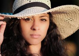 woman in wicker hat