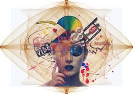 abstract lines head woman