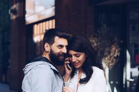 Man Woman call phone