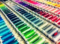 Colourful Sewing Threads on stall