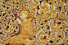 pattern in the form of a deity in the temple
