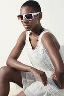Sunglasses White Dress Fashion girl