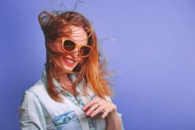 Lady Sunglasses red hair