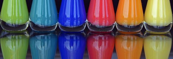 jars with bright Nail Varnish