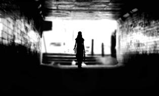 Dark Person Silhouette tunnel