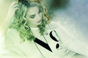 Beauty green ight woman