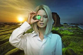 portrait of a girl on the background of nature