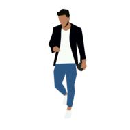 sketch of a walking man