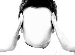 portrait of a young man without a face