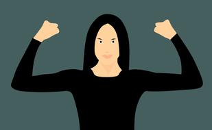 independent strong woman drawing