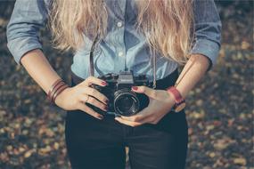 Woman taking pictures,