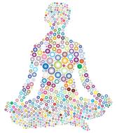girl in lotus position as an abstract figure