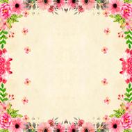 flowers as a pink border