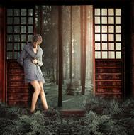 lonely Girl in trouble, digital art