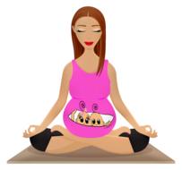 drawn pregnant woman doing yoga