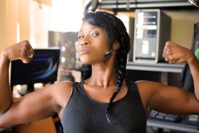 photo of a black bodybuilder girl