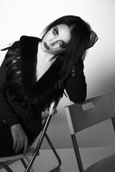 incredibly beautiful girl black white portrait