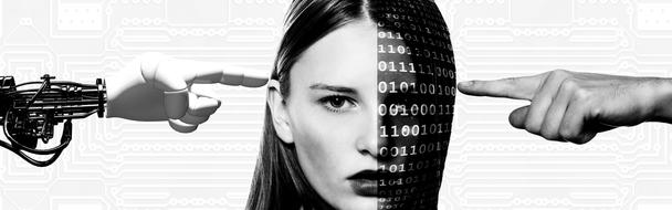 face and hand robot and human