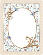 vintage oval frame with floral border