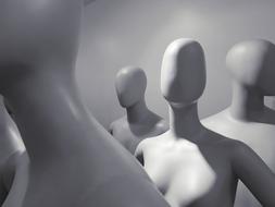 faceless male and female Mannequins