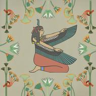 egyptian woman wings design drawing