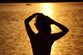 Woman at Summer at The Sunset