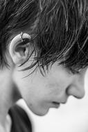 Model Woman Earrings black and white