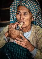 old asian Woman, myanmar