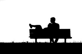 couple silhouette on bench