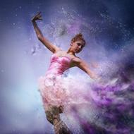 Ballerina Girl pink sky