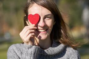 happy young woman at Valentine's day