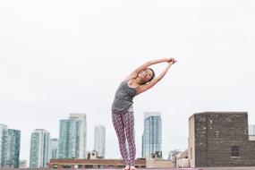 Girl meditation city