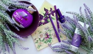 flat lay with lavender