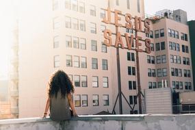 Cityscape of Buildings and girl