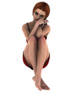 3d sitting woman