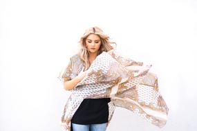 attractive blonde Woman in casual clothing