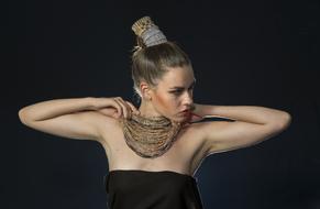 model at a conceptual photo shoot