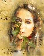 female beauty as watercolor painting