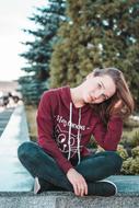 Girl Sitting in park