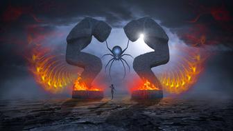 Fantasy Sculpture Fire spider drawing
