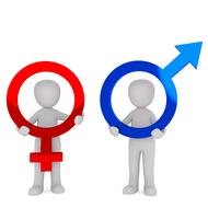 3d man and woman sign drawing
