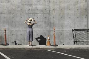 Building Concrete and girl in hat