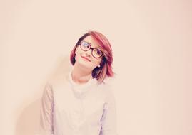 cute young Girl in eyeglasses